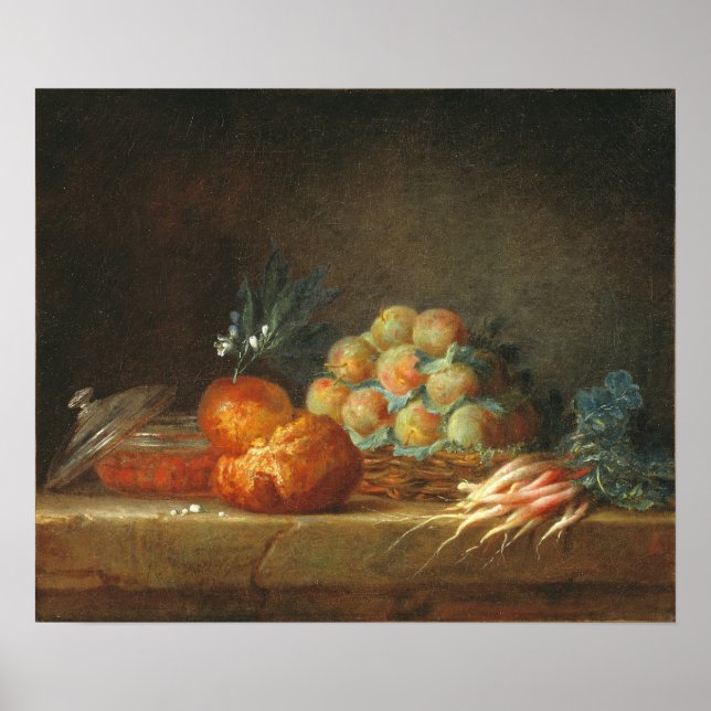 Póster Coster-Villerato - Vida fija con fruta de Brioche (Frente)