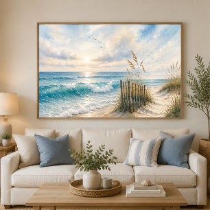 Póster Costero de Olas del Océano Arte de Pared