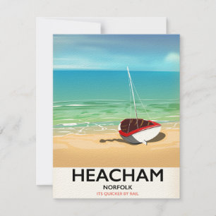 Poster costero vintage de Heacham Norfolk
