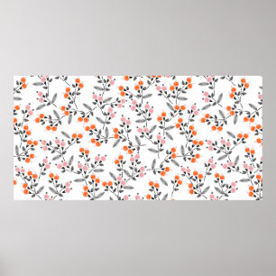 Póster Costilla de mano Borroidery Patrón sin costura con