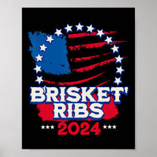 Póster Costillas De Brisket De Barbacoa Divertidas Patrió