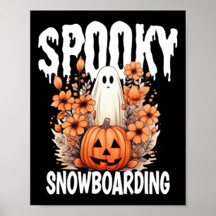 Póster Costuma familiar de Halloween con Snowboarding