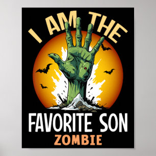 Póster Costuma Zombie de hijo favorito de Halloween coinc