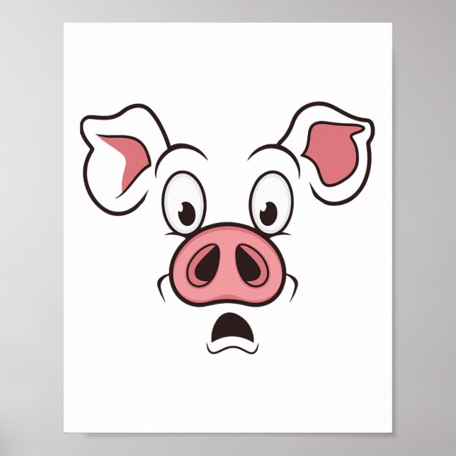 Póster Costumbre de cara de cerdo (Frente)