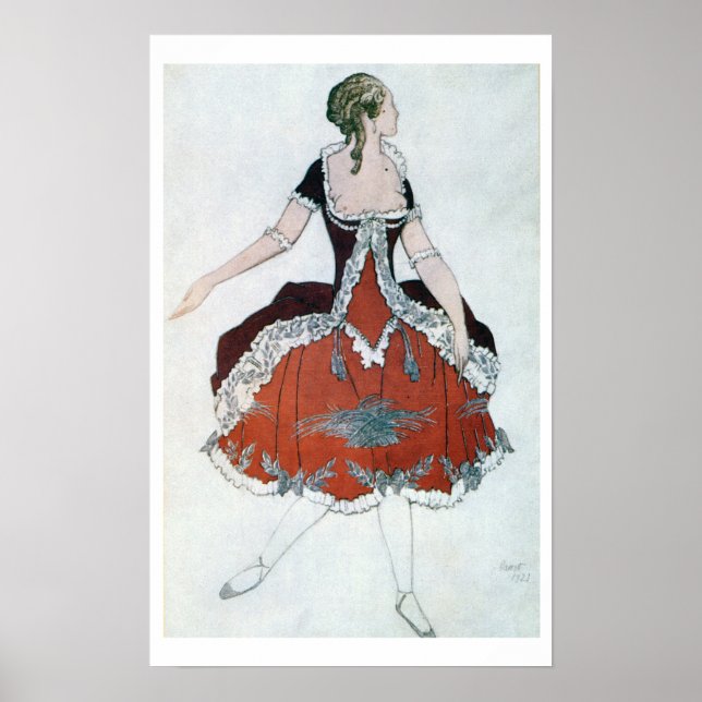 Póster Costume design for The Princess Aurora, from Sleep (Frente)