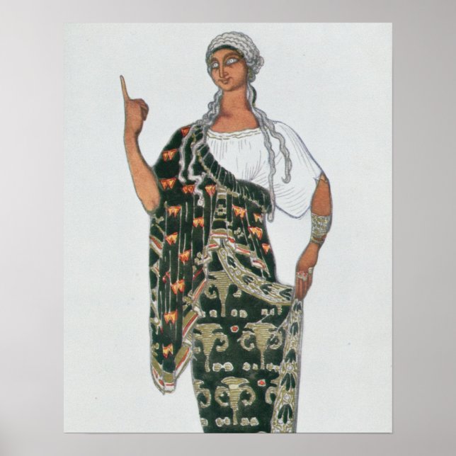 Póster Costume design from Phedre, 1917 (colour litho) (Frente)