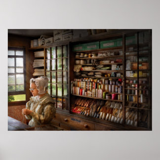 Póster Costura - Atendiendo la tienda