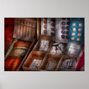 Póster Costura - botones frescos para la venta