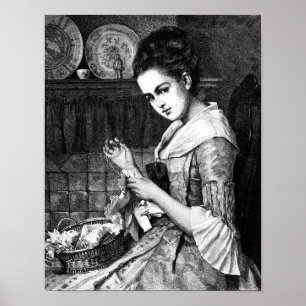 Póster Costura de la mujer