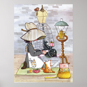 Póster Costurera de la afición del acebo - poster