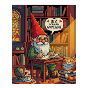 Póster Cosy gnome haciendo su gnometría