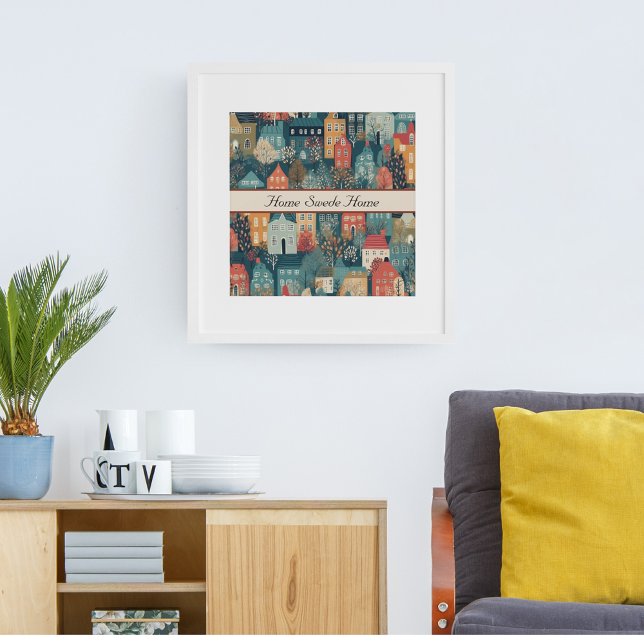 Póster Cosy Hygge Village Nordic Folk Art, personalizado (Subido por el creador)