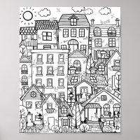 Cosy Town Cute Cats Graciosos Doodle Colores para 