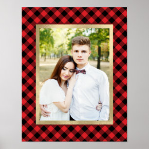 Póster Coszy Plaid   Vacaciones rojas y negras con protec