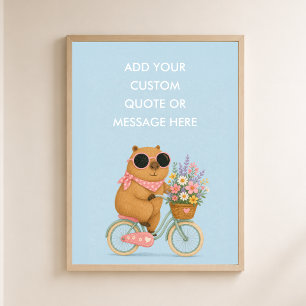 Póster Cota de cita personalizada Floral Bicicleta Capyba