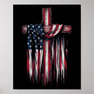 Póster Cota de USA cita religiosa 4 de julio fe cristiana