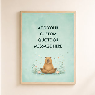 Póster Cota personalizada de capybara de camping divertid
