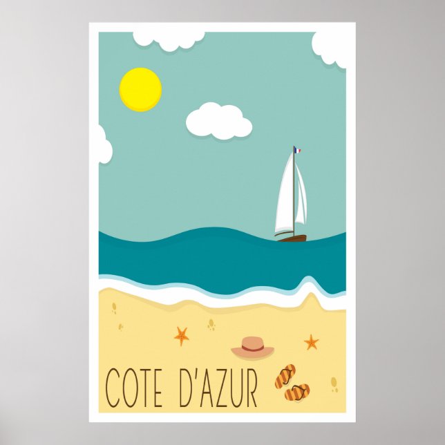 Póster Cote d'Azur, cartel de viaje (Frente)