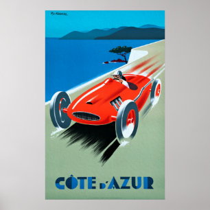 Póster Cote d'Azur, francés Rivera - vintage Racing Post