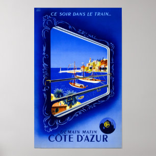 Póster Cote d'Azur Vintage Poster Restored