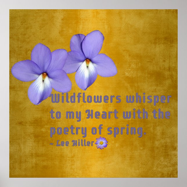 Póster Cotización de flores silvestres con violeta de pie (Frente)