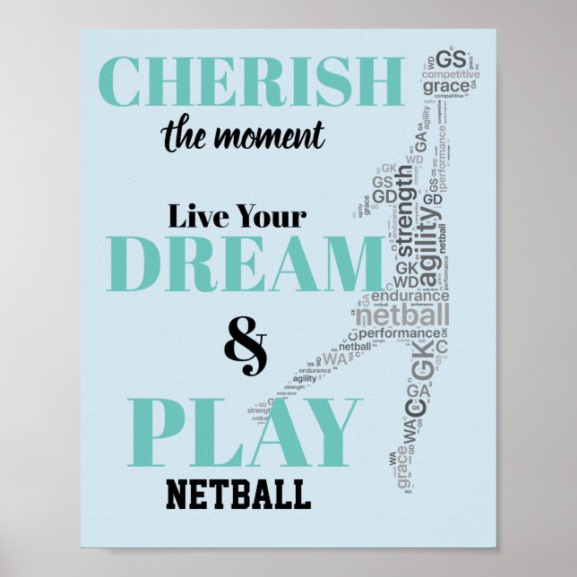 Póster Cotización de Netball Motivacional (Frente)