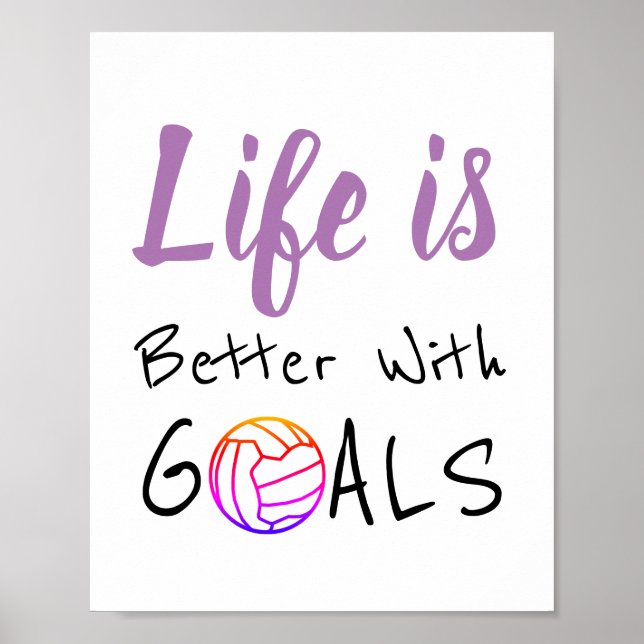 Póster Cotización de Netball Motivadora De Vida Y Objetiv (Frente)