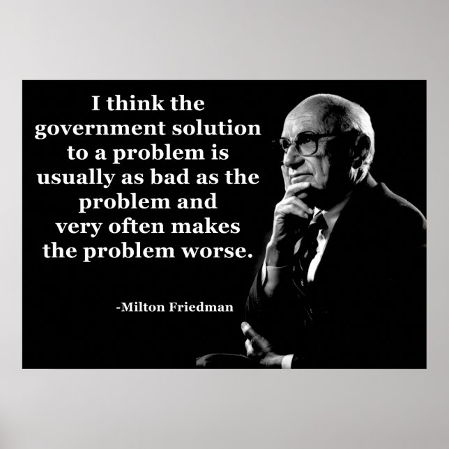 Póster Cotización del gobierno de Milton Friedman (Frente)