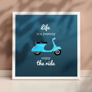 Póster Cotización Inspiradora de vida Ombre azul