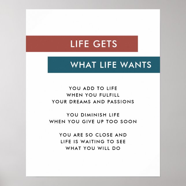 Póster Cotización Motivacional Verde azulada de Terracott (Frente)