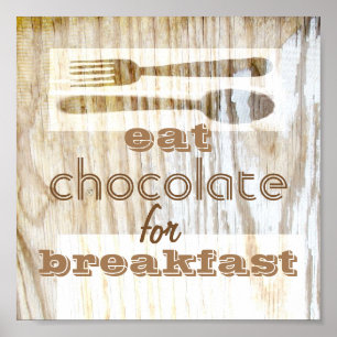 Póster cotización poster comer chocolate para el desayuno