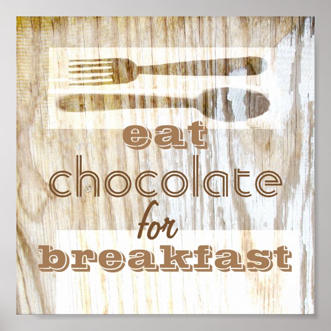 Póster cotización poster comer chocolate para el desayuno (Frente)