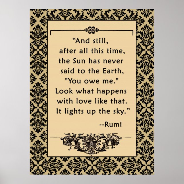 Póster Cotización RUMI sobre el sol de Poster o de impres (Frente)