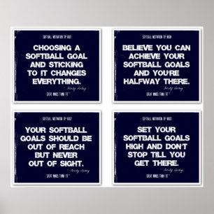 Póster Cotizaciones de Softbol Collage azul 1-4