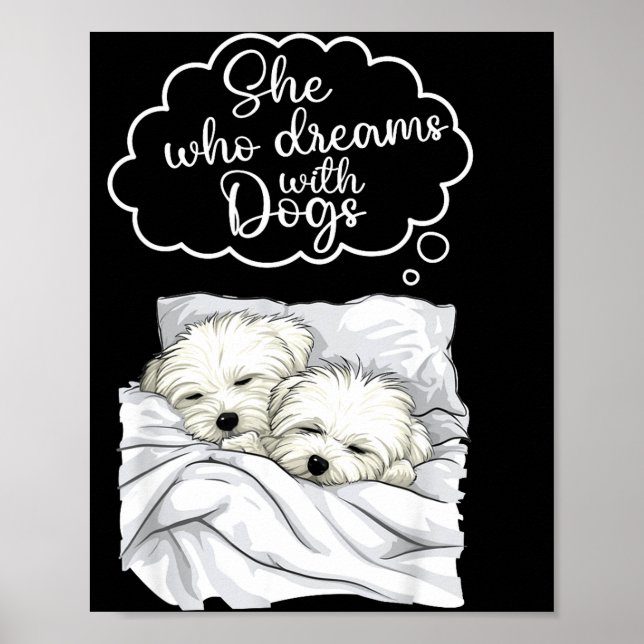 Póster Coton De Tulear Dog Nightgown Pajama  (Frente)