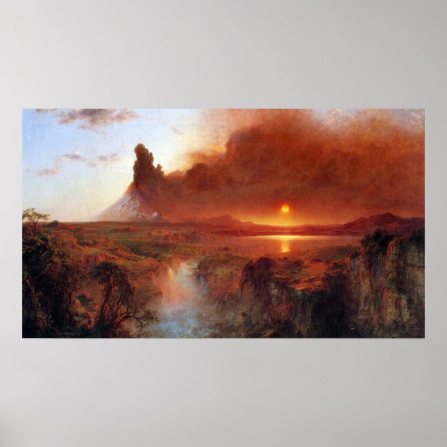 Póster Cotopaxi, Ecuador por la Iglesia de Frederic Edwin (Frente)