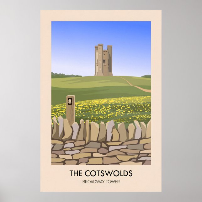 Póster Cotswolds Broadway Tower Travel Poster (Frente)