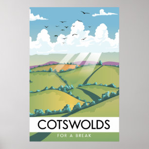 Póster Cotswolds para un descanso.