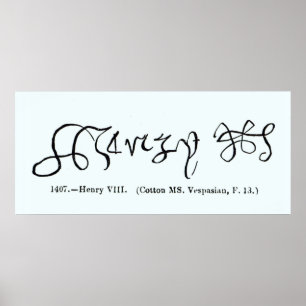 Póster Cott Vesp F.13 Firma de Enrique VIII