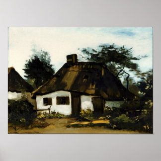 Póster Cottage con Trees Van Gogh Bella Artes