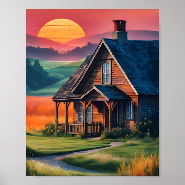 Póster Cottage de Sunset (Frente)