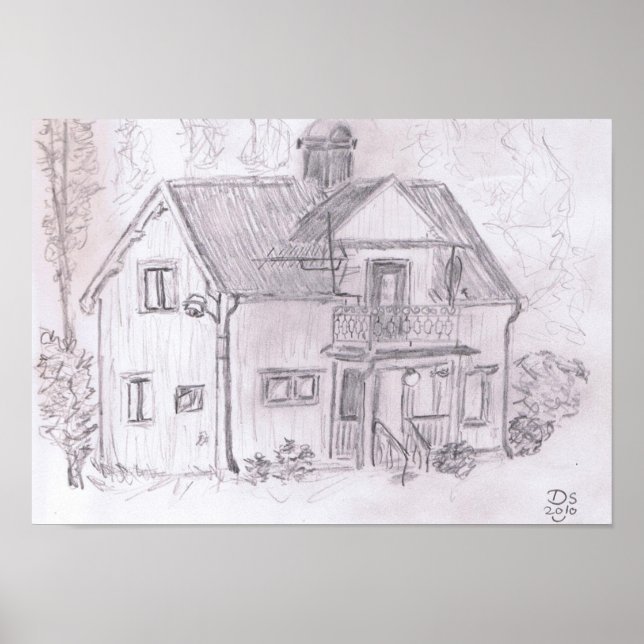 Póster Cottage sueco (Frente)