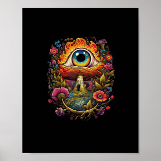 Póster Cottagecore Aesthetic Mushroom Goblincore Simple S