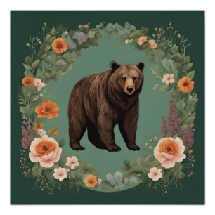 Póster Cottagecore Bear