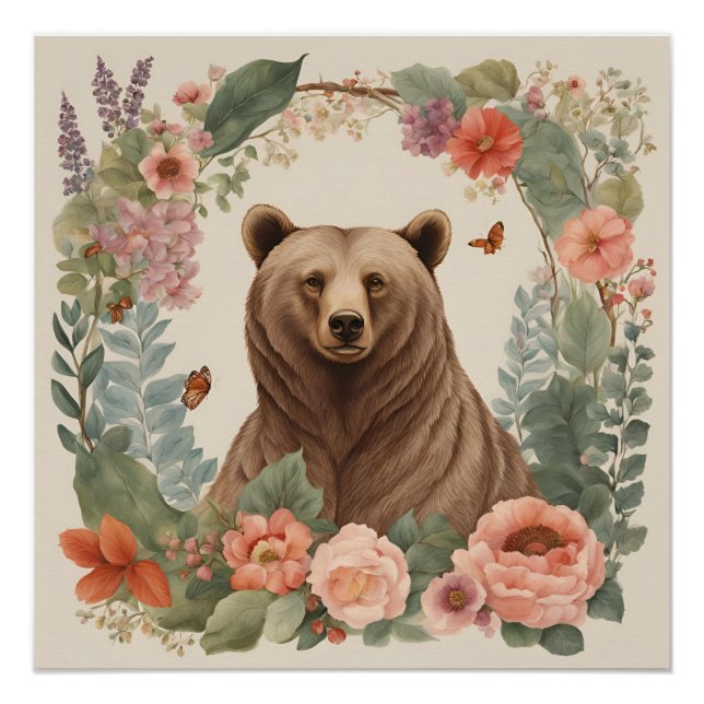 Póster Cottagecore Bear (Anverso)
