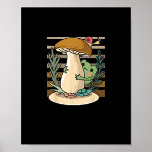 Póster Cottagecore Bosque de Hongos Sapo Goblincore Micol