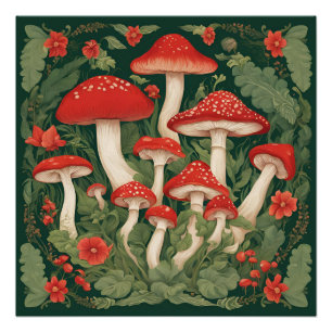 Póster Cottagecore de Hongos