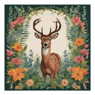 Póster Cottagecore Deer