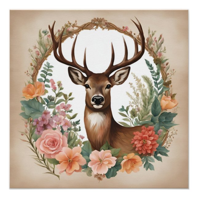 Póster Cottagecore Deer (Anverso)
