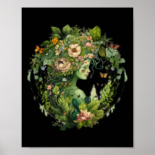 Póster Cottagecore Floral Madre Tierra Hippie Naturaleza 